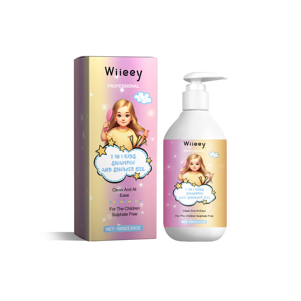 Wiieey 2 In 1 Kids Shampoo And Shower Gel, Repair Dry Hair End And Scalp Massage Gently Clean And Smooth Hair