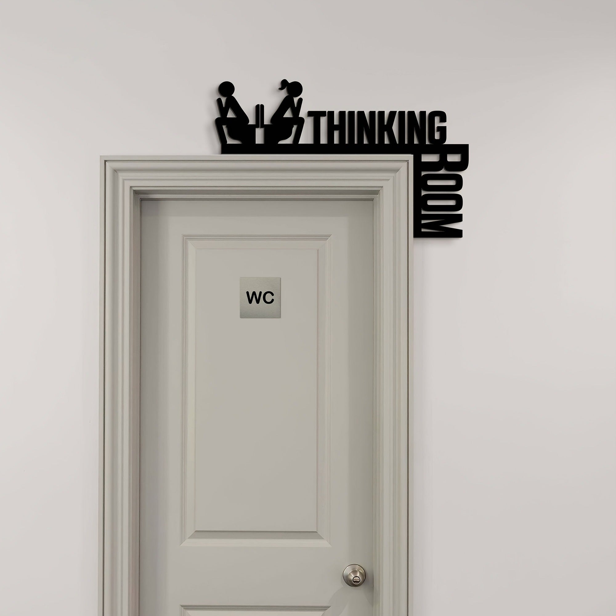 Room For Thinking Funny Bathroom Sign - Humorous Metal Toilet Door Decor