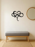 1pc Infinity Heart Metal Wall Decor Black,Heart Love Sign Plaque Elegant Bedroom