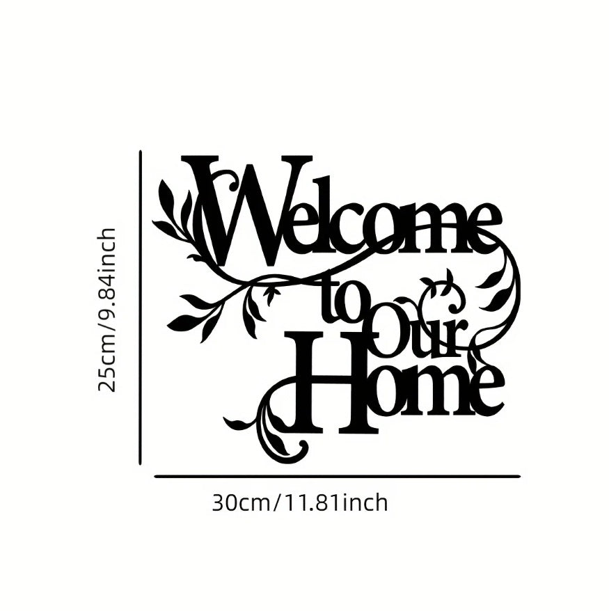 1PC Vintage Rustic Metal'Welcome To Our Home'Wall Sign,Farmhouse Decor For Porch