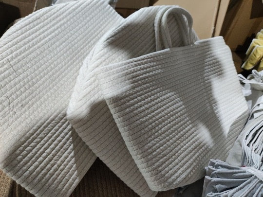 Laundry Basket Woven Cotton String Large Laundry Basket High Laundry Basket Foldable Basket