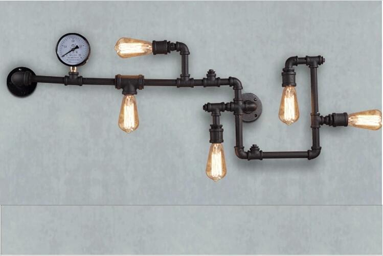 Personalized Iron Water Pipe Decoration Wall Lamp