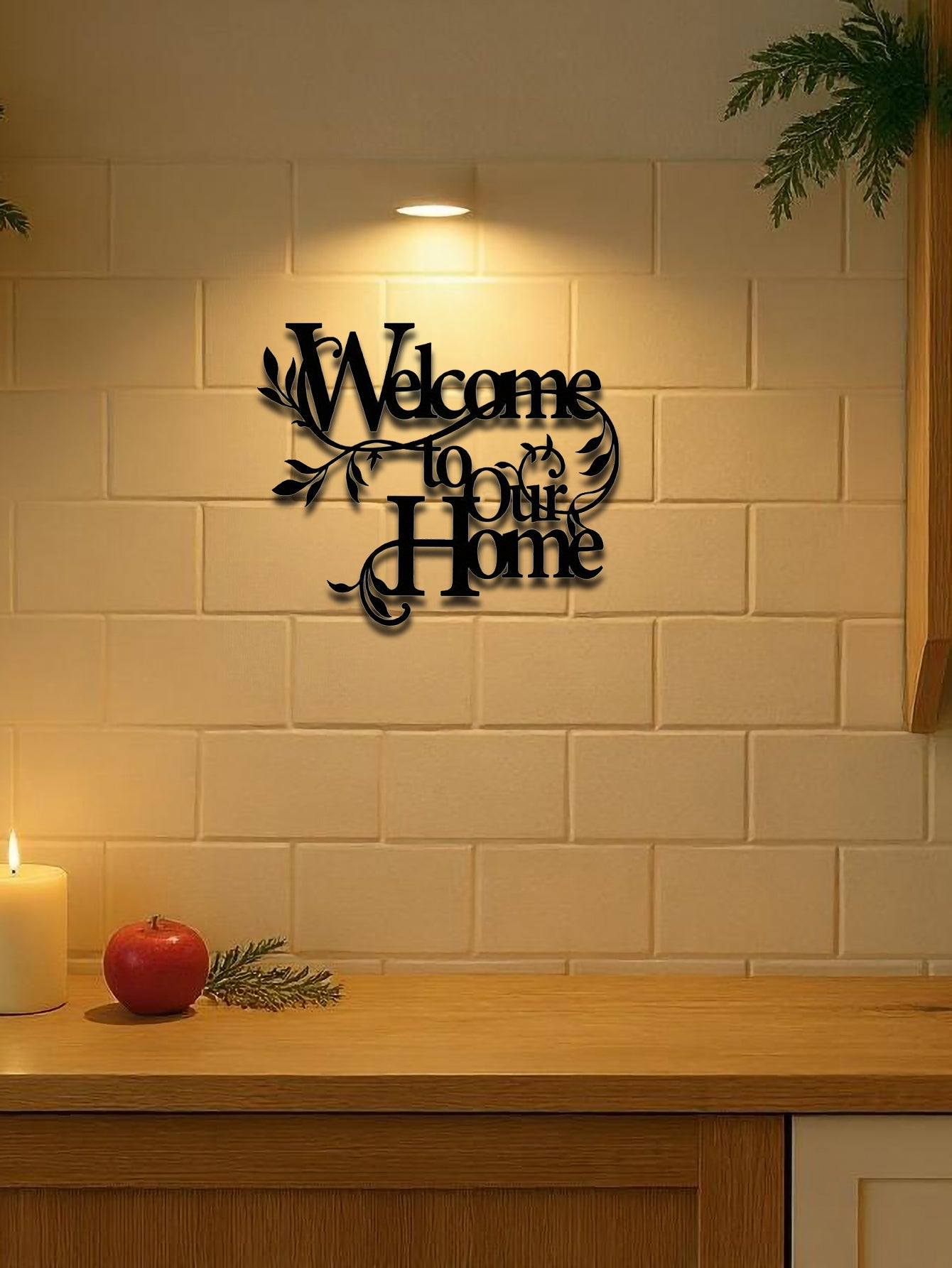 1PC Vintage Rustic Metal'Welcome To Our Home'Wall Sign,Farmhouse Decor For Porch