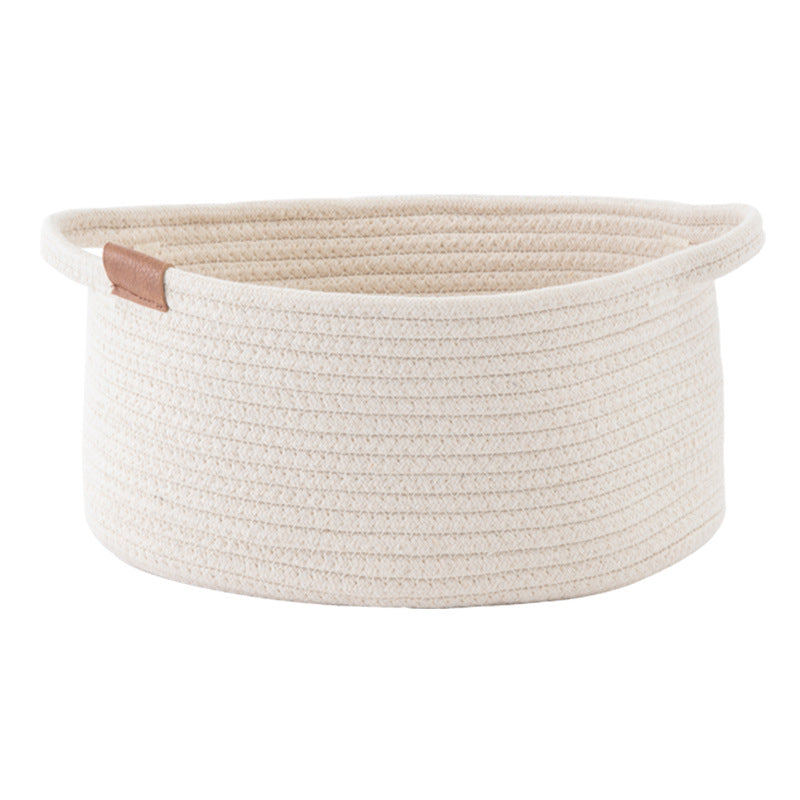 Laundry Basket Woven Cotton String Large Laundry Basket High Laundry Basket Foldable Basket