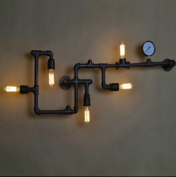 Personalized Iron Water Pipe Decoration Wall Lamp