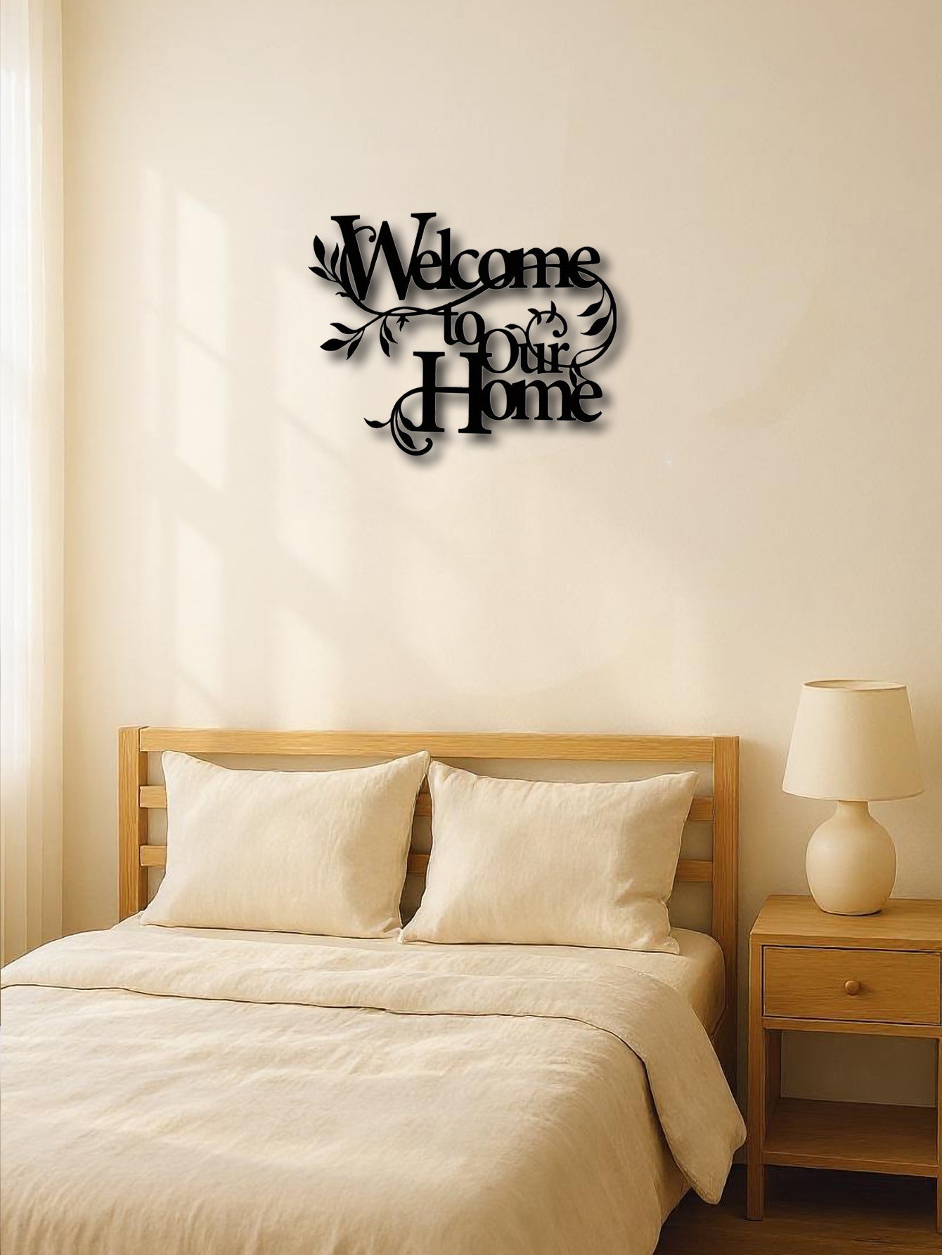 1PC Vintage Rustic Metal'Welcome To Our Home'Wall Sign,Farmhouse Decor For Porch