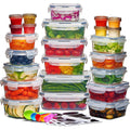 24X Clear Plastic Food Containers With Lids Microwave Freezer Safe Storage Boxes