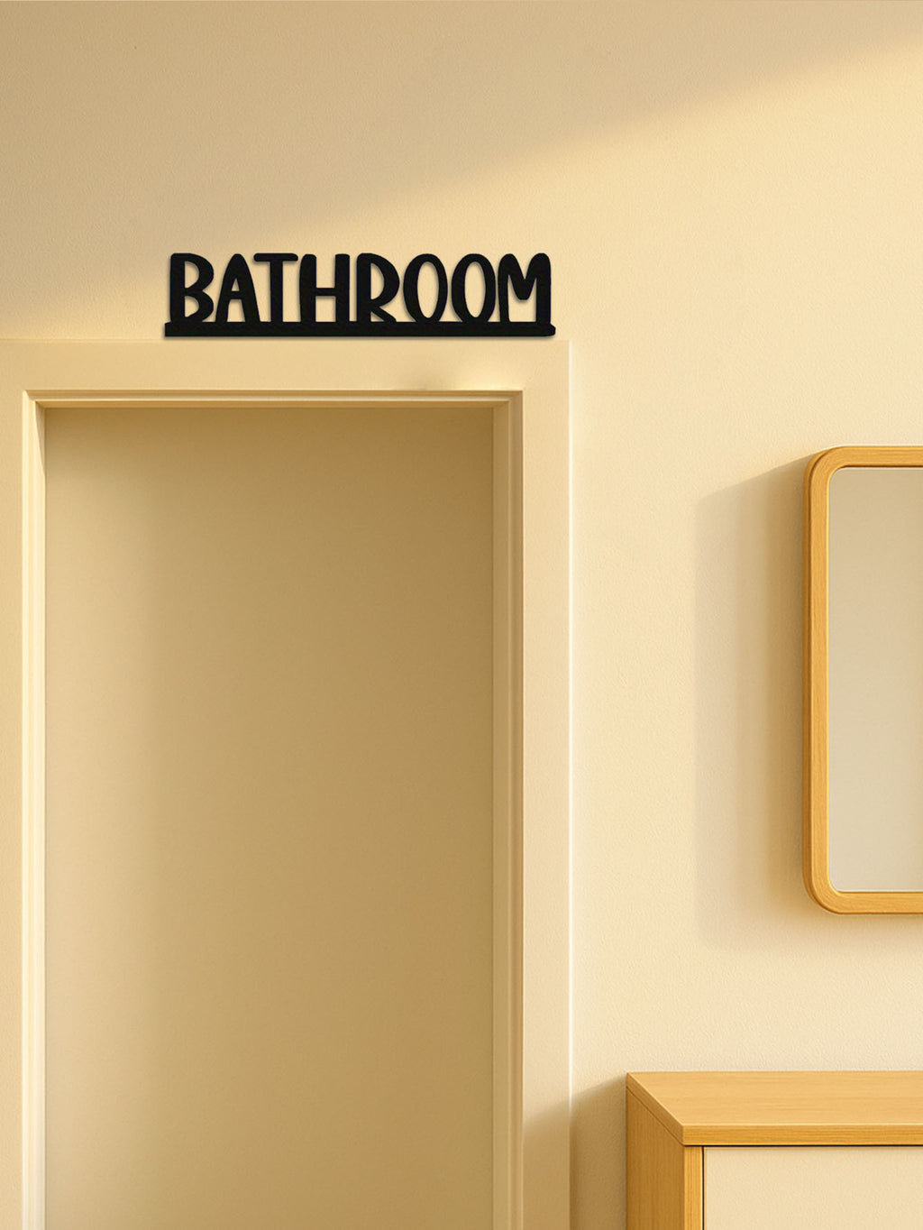 Sleek Metal Bathroom Wall Sign - Stylish Graphic Art Masterpiece For Home Decor