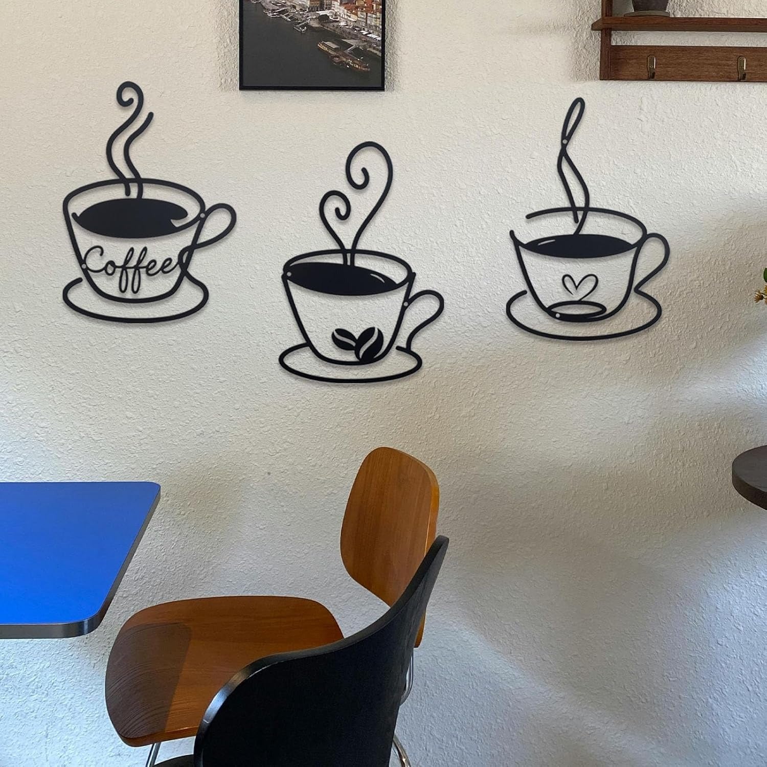 Vintage Metal Tin Coffee Sign, Retro Farmhouse & Industrial Kitchen Wall Decor