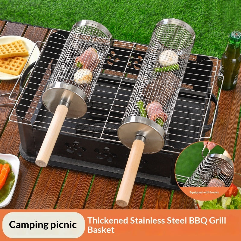 Stainless Steel Round Barbecue Grill For Outdoor Convenience