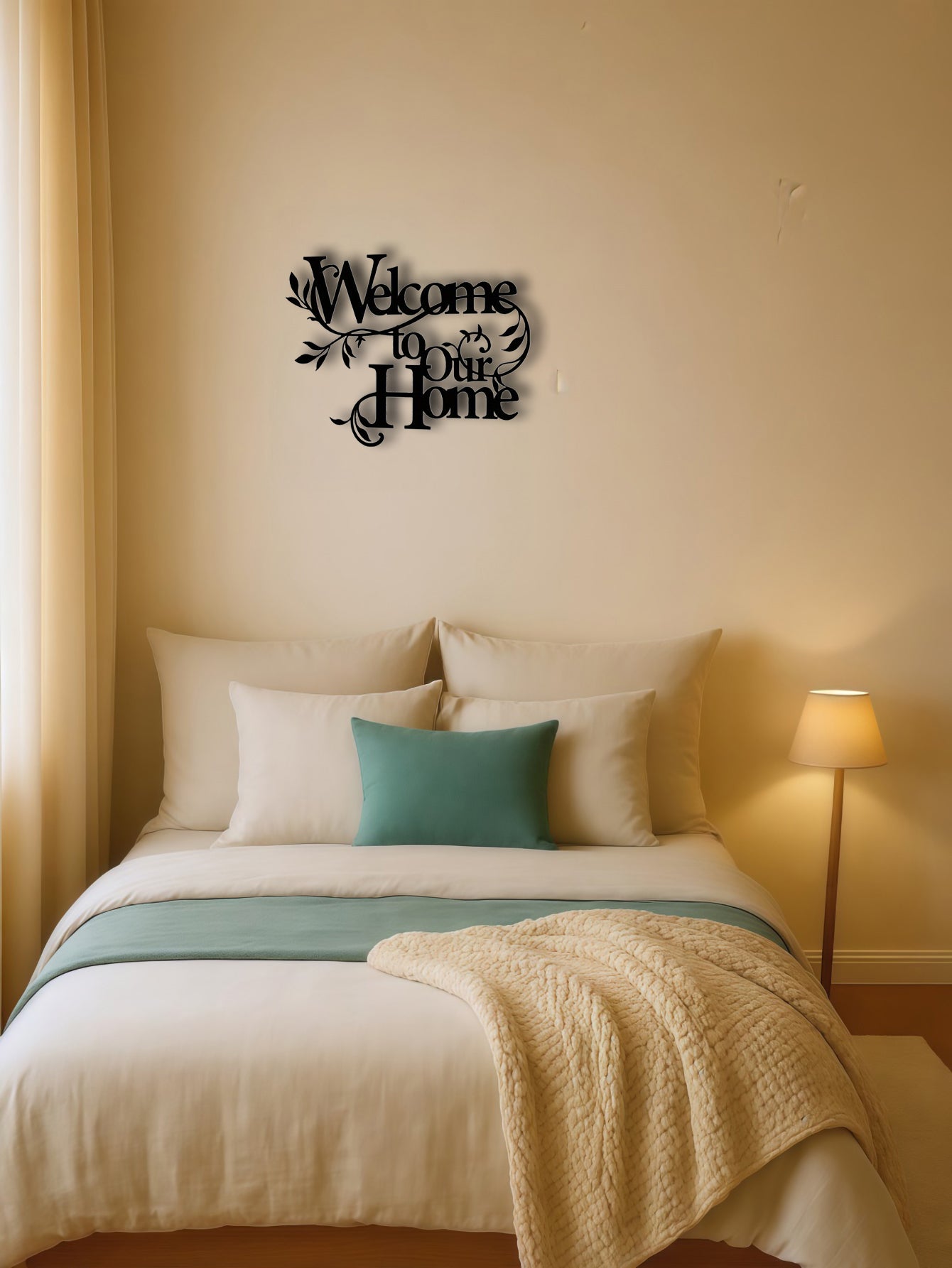 1PC Vintage Rustic Metal'Welcome To Our Home'Wall Sign,Farmhouse Decor For Porch