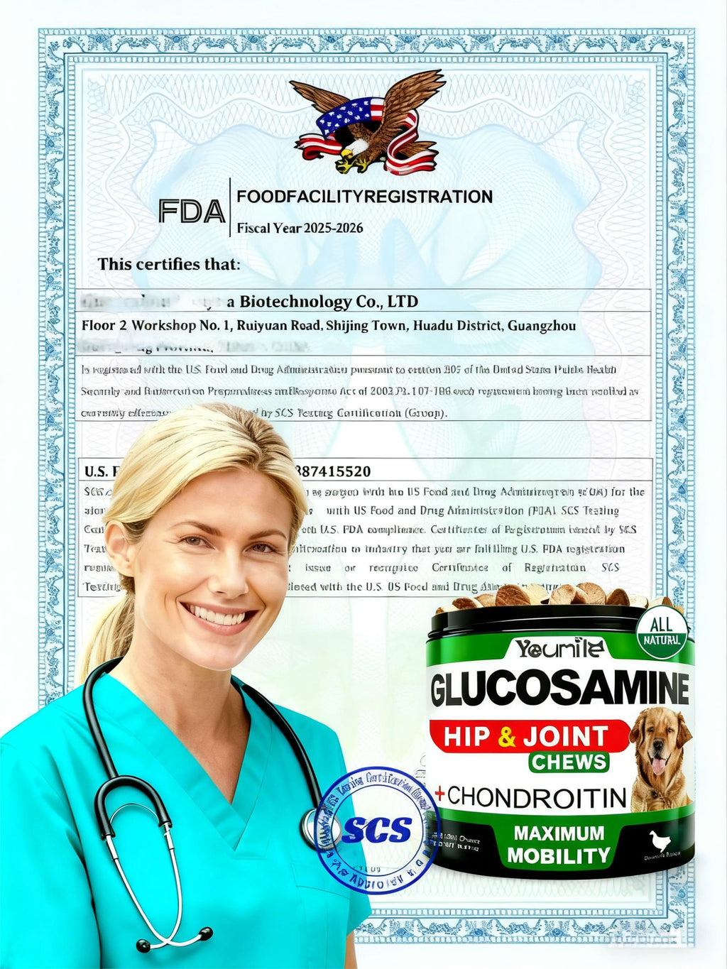 Youmile Hip & Joint Health Supplement For Dogs 120 Chews, Glucosamine Chondroitin MSM Dog Chews With Hyaluronic Acid, Liver Flavored Bone & Joint Support Supplement, For All Breeds