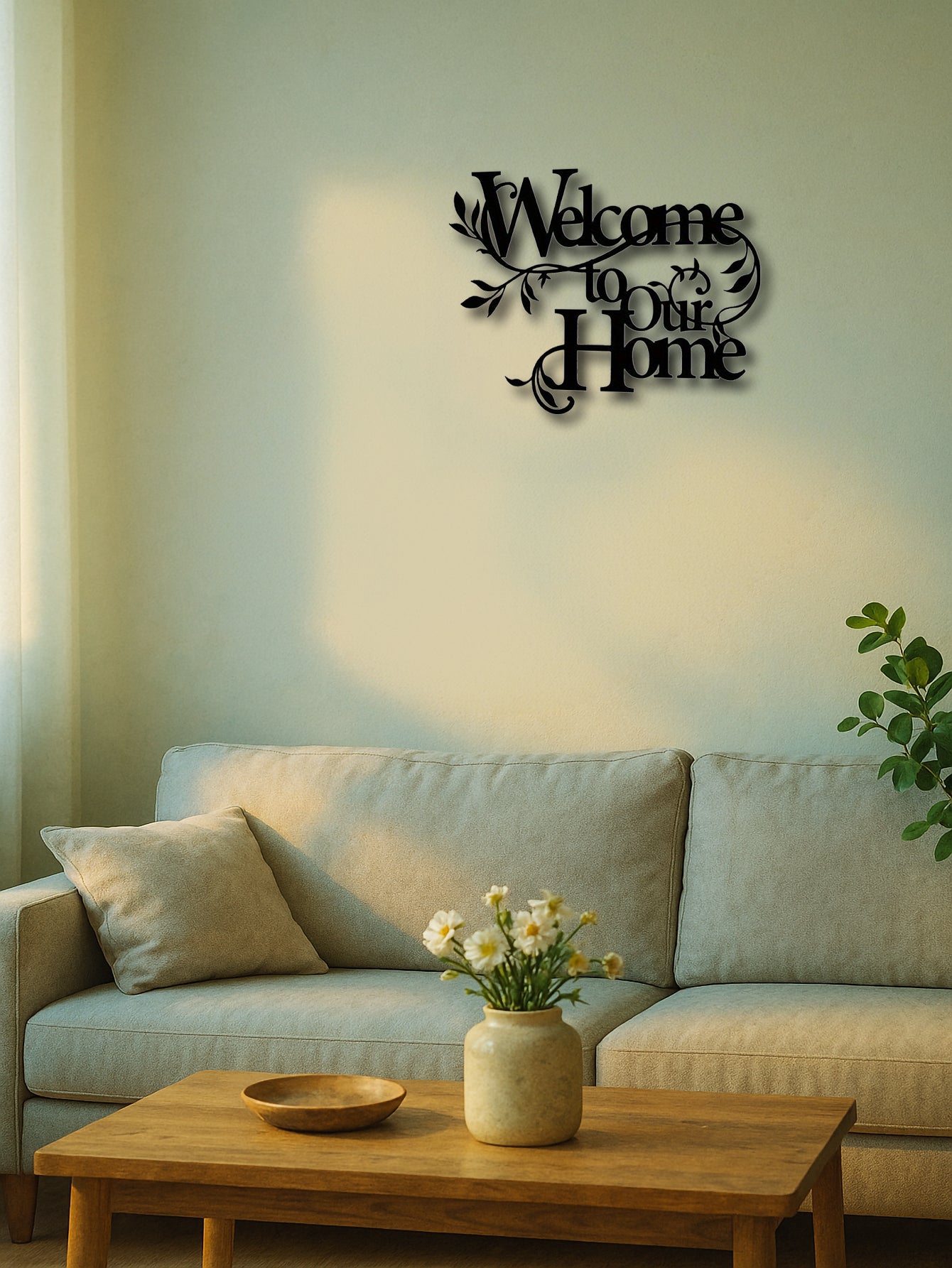 1PC Vintage Rustic Metal'Welcome To Our Home'Wall Sign,Farmhouse Decor For Porch