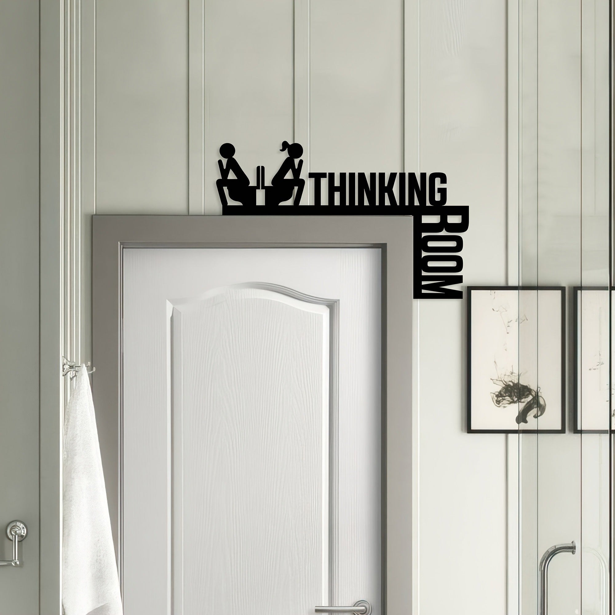 Room For Thinking Funny Bathroom Sign - Humorous Metal Toilet Door Decor