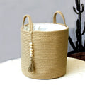 Laundry Basket Woven Cotton String Large Laundry Basket High Laundry Basket Foldable Basket