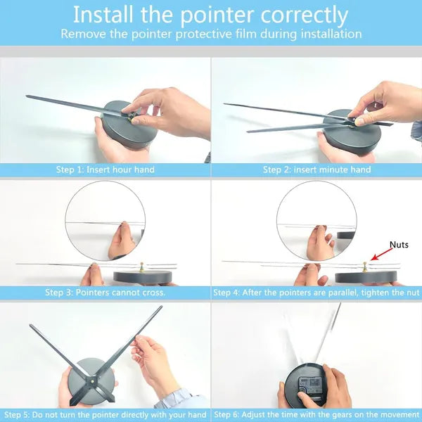 Large Modern Art Deco Wall Clock Silent Acrylic Unique Decorative Wall Clocks For Living Room Bedroom Home Office Hotel Classroom (Black)