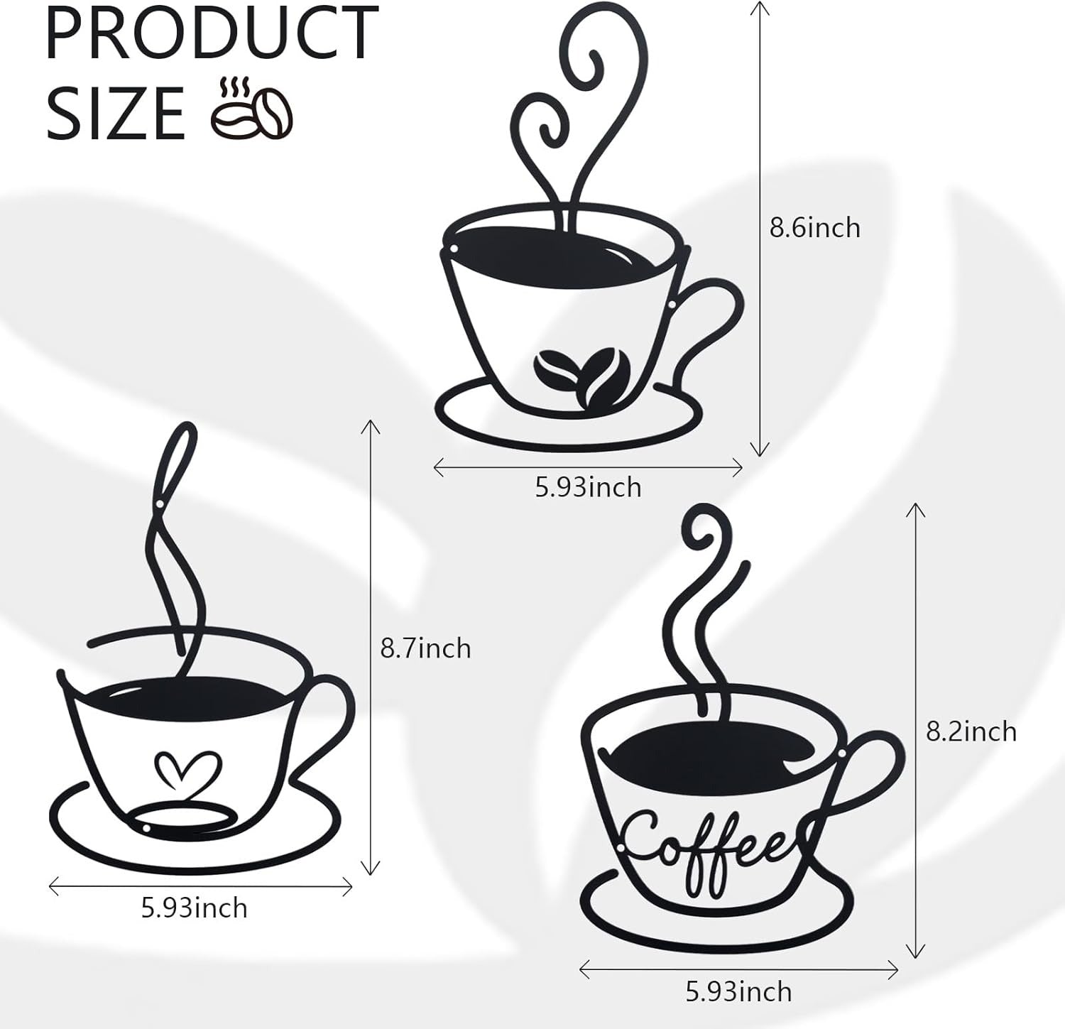 Vintage Metal Tin Coffee Sign, Retro Farmhouse & Industrial Kitchen Wall Decor