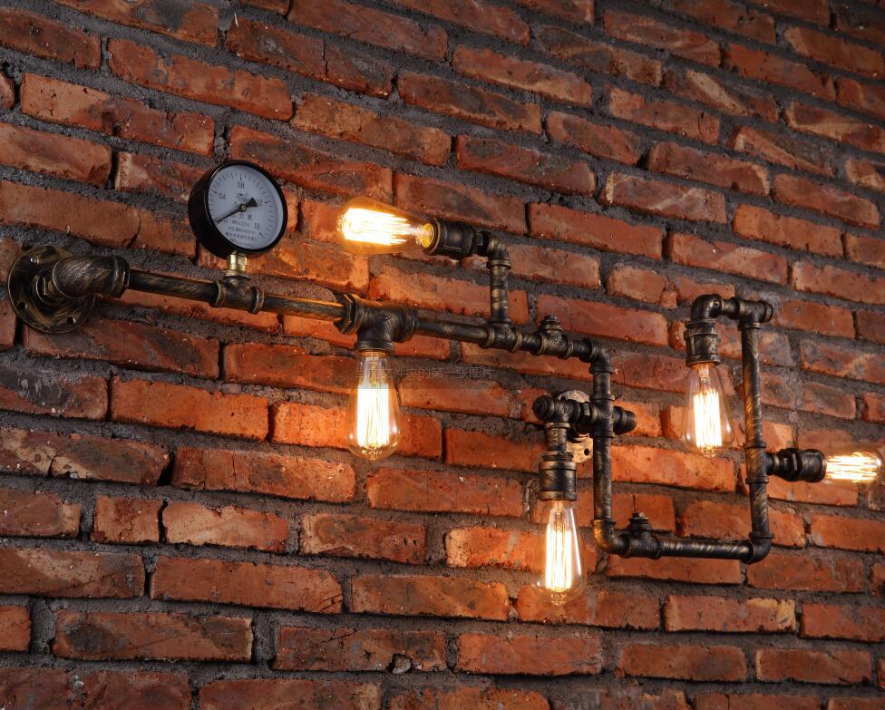 Personalized Iron Water Pipe Decoration Wall Lamp