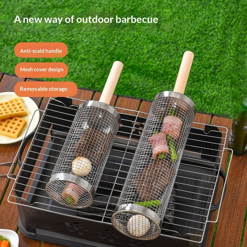 Stainless Steel Round Barbecue Grill For Outdoor Convenience