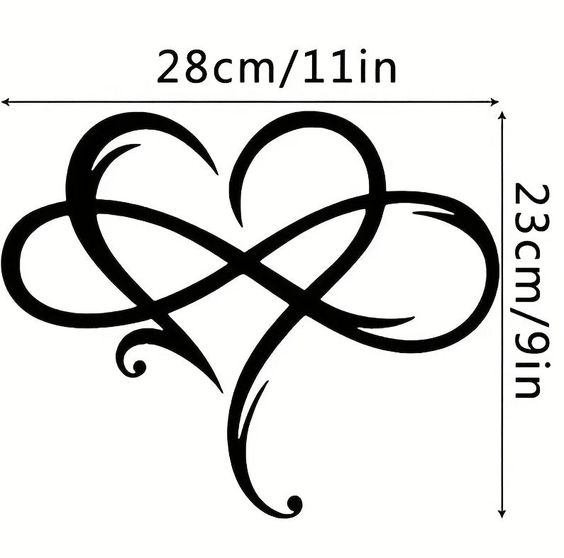 1pc Infinity Heart Metal Wall Decor Black,Heart Love Sign Plaque Elegant Bedroom