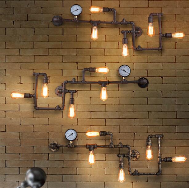 Personalized Iron Water Pipe Decoration Wall Lamp