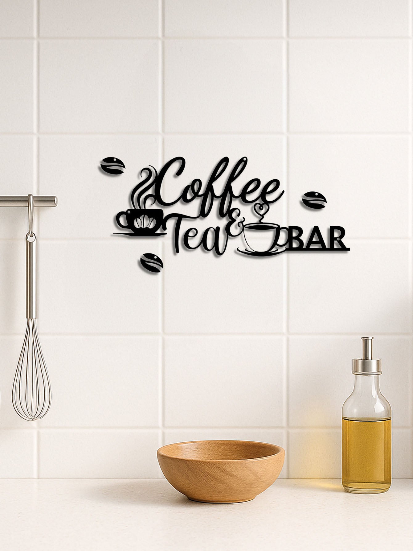 Vintage Metal Coffee Bar Sign,Rustic Wall Hanging Decor For Kitchen,Bathroom